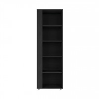 Manhattan Comfort 12LC5 Cypress Mid-Century- Modern Bookcase with 5 Shelves in Black